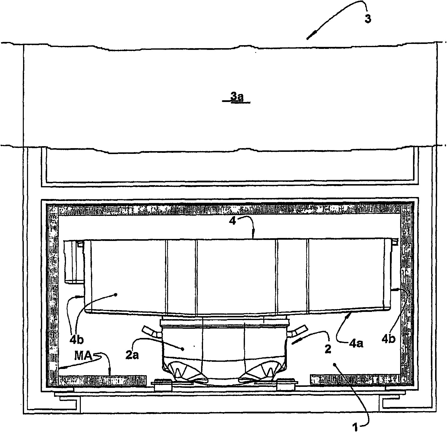 Resonator arrangement for the cabinet of a refrigeration appliance
