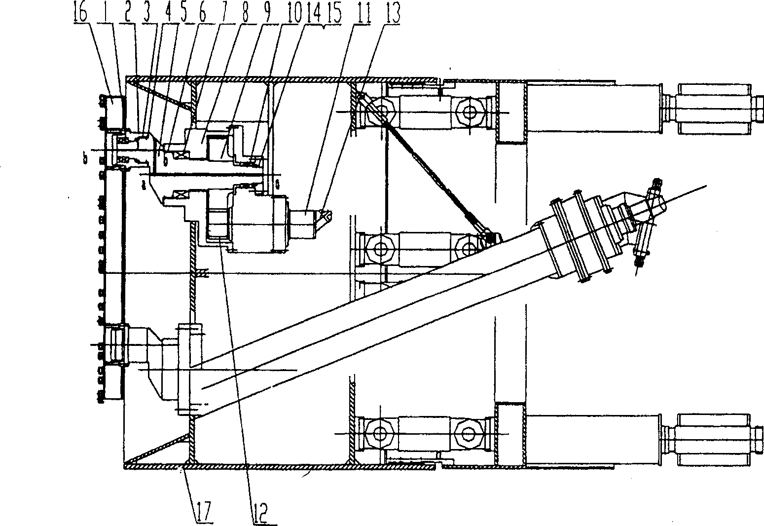 Cutter drive device of eccentric multi-axial type tunnelling machine