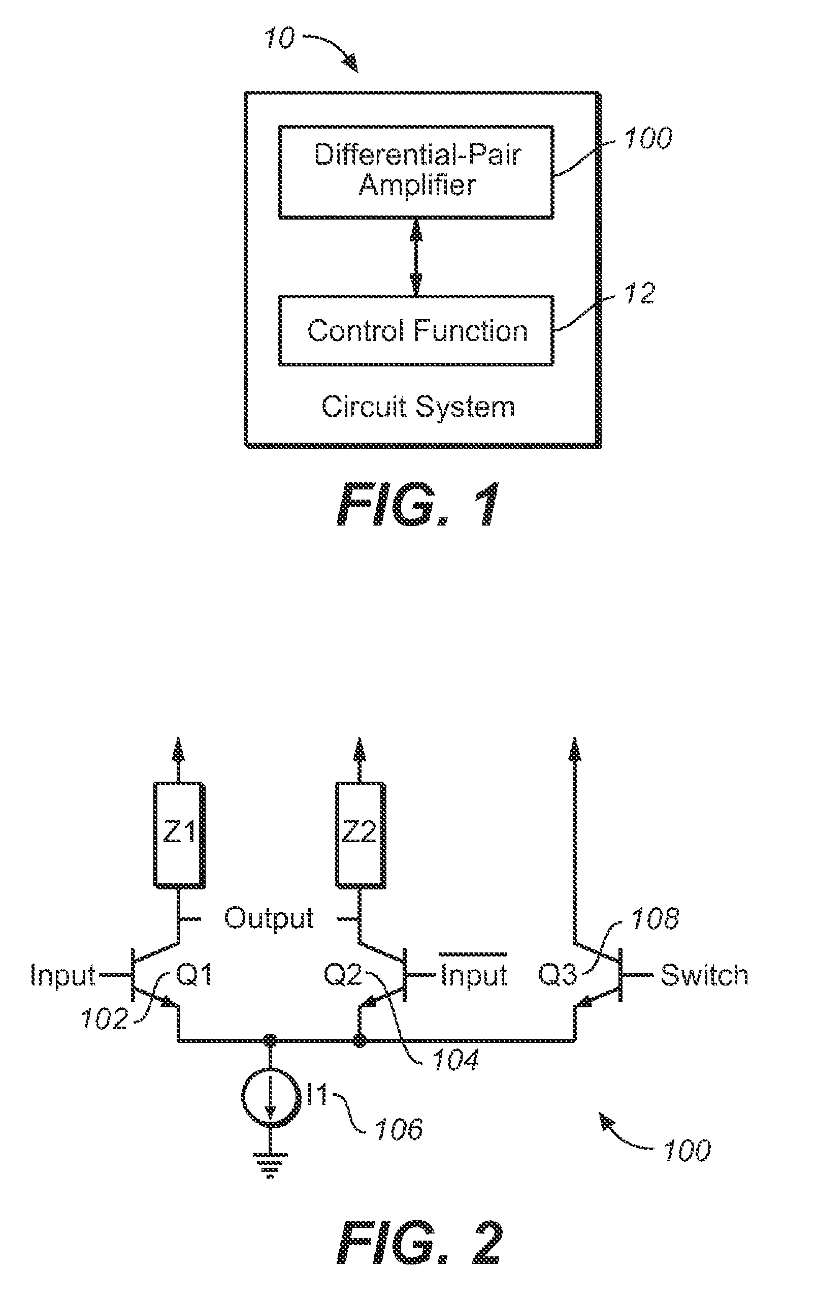 Fast switch for controlling a differential-pair amplifier