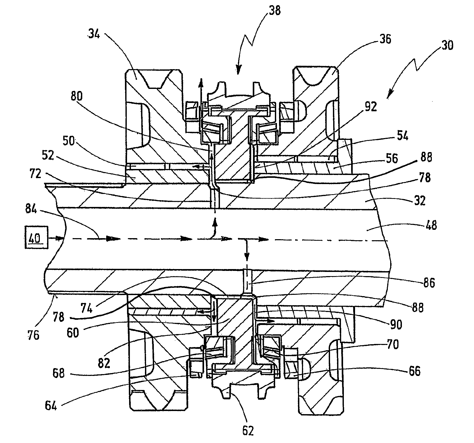 Shaft arrangement for a transmission