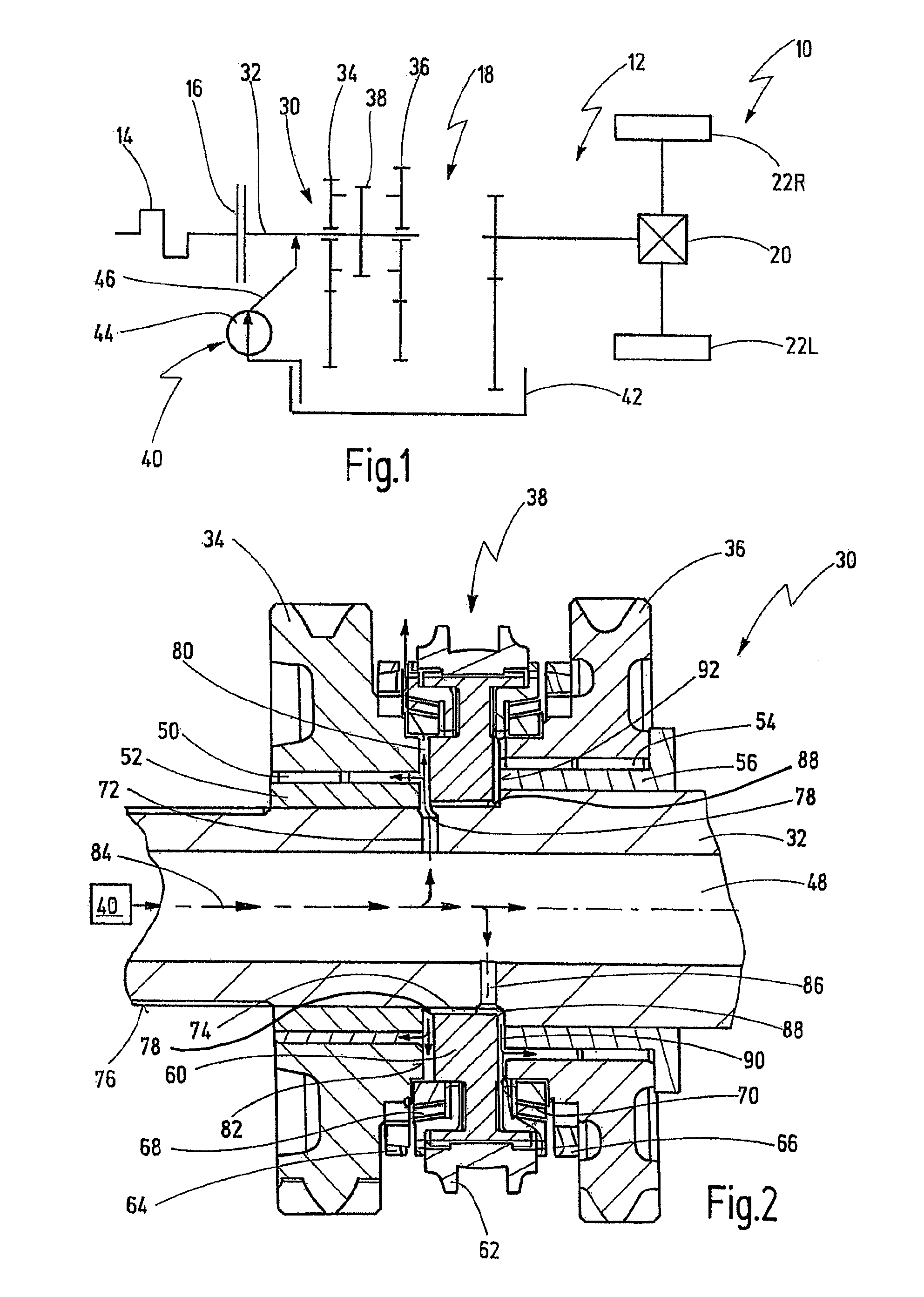 Shaft arrangement for a transmission