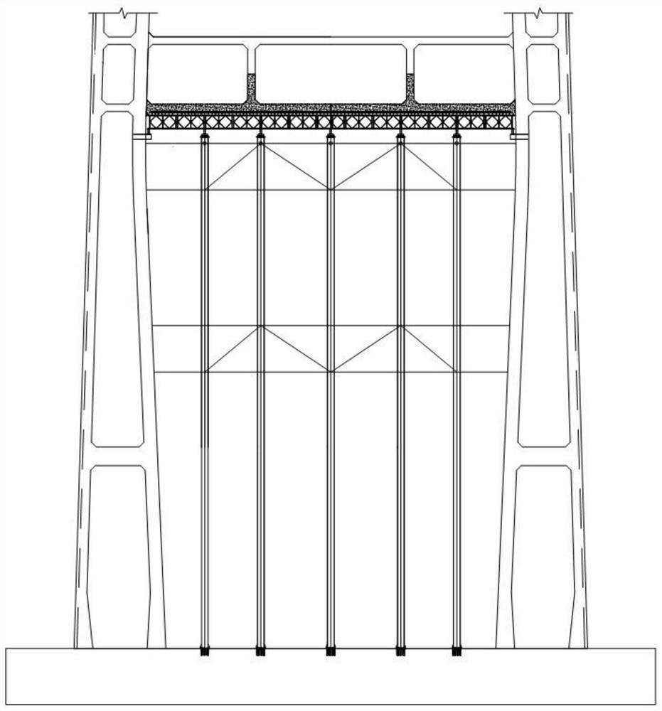 Cable bent tower beam light-weight support design and construction method