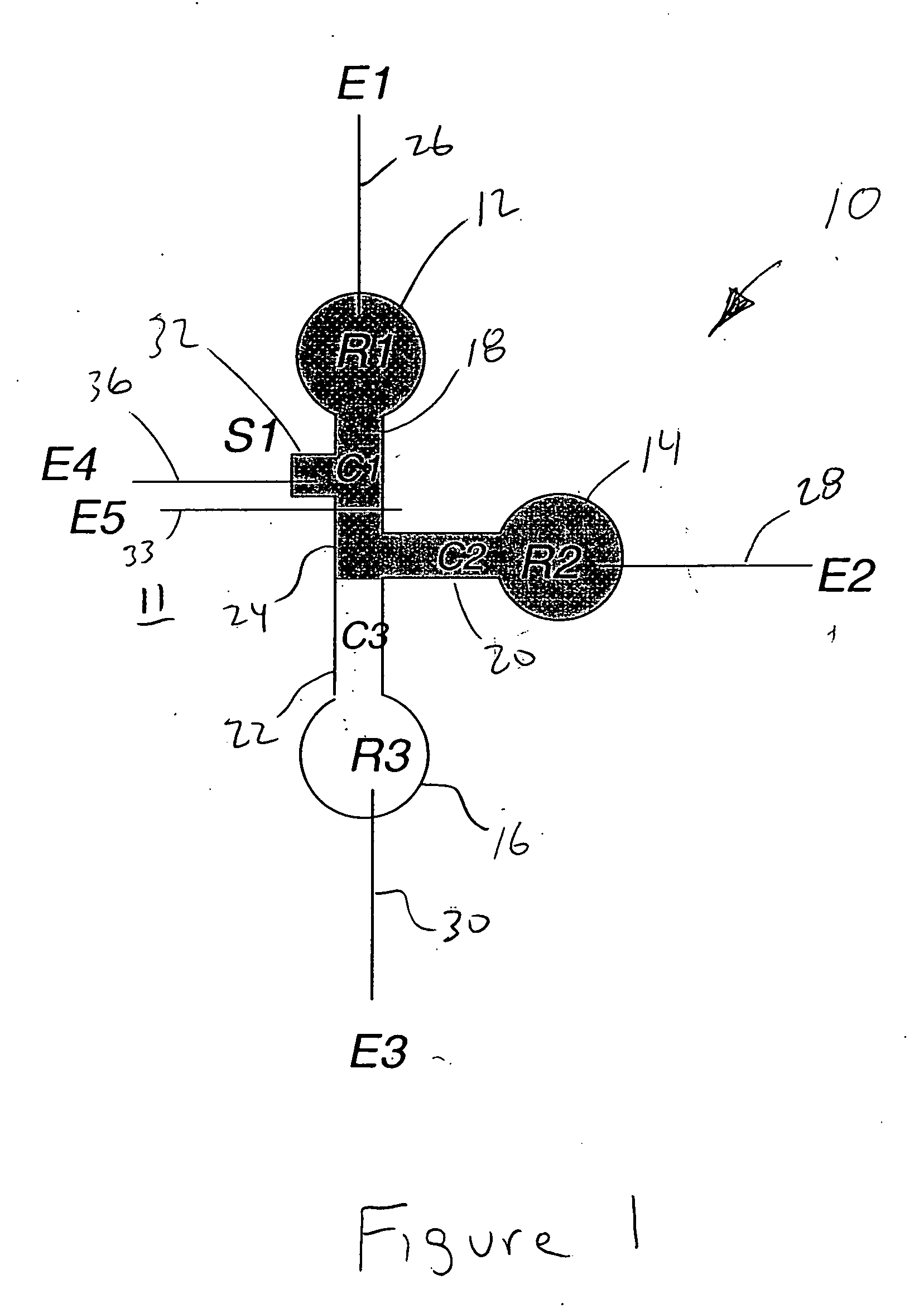 Counter electroseparation device with integral pump and sidearms for improved control and separation