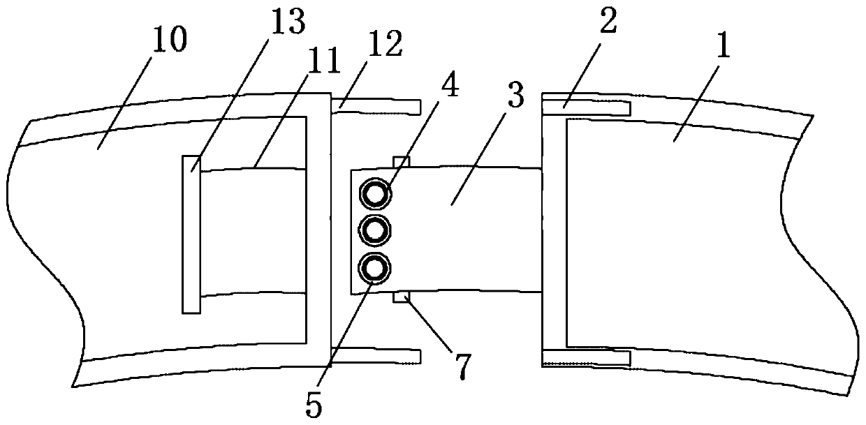 Steel pipe piece for tunnel convenient to be spliced