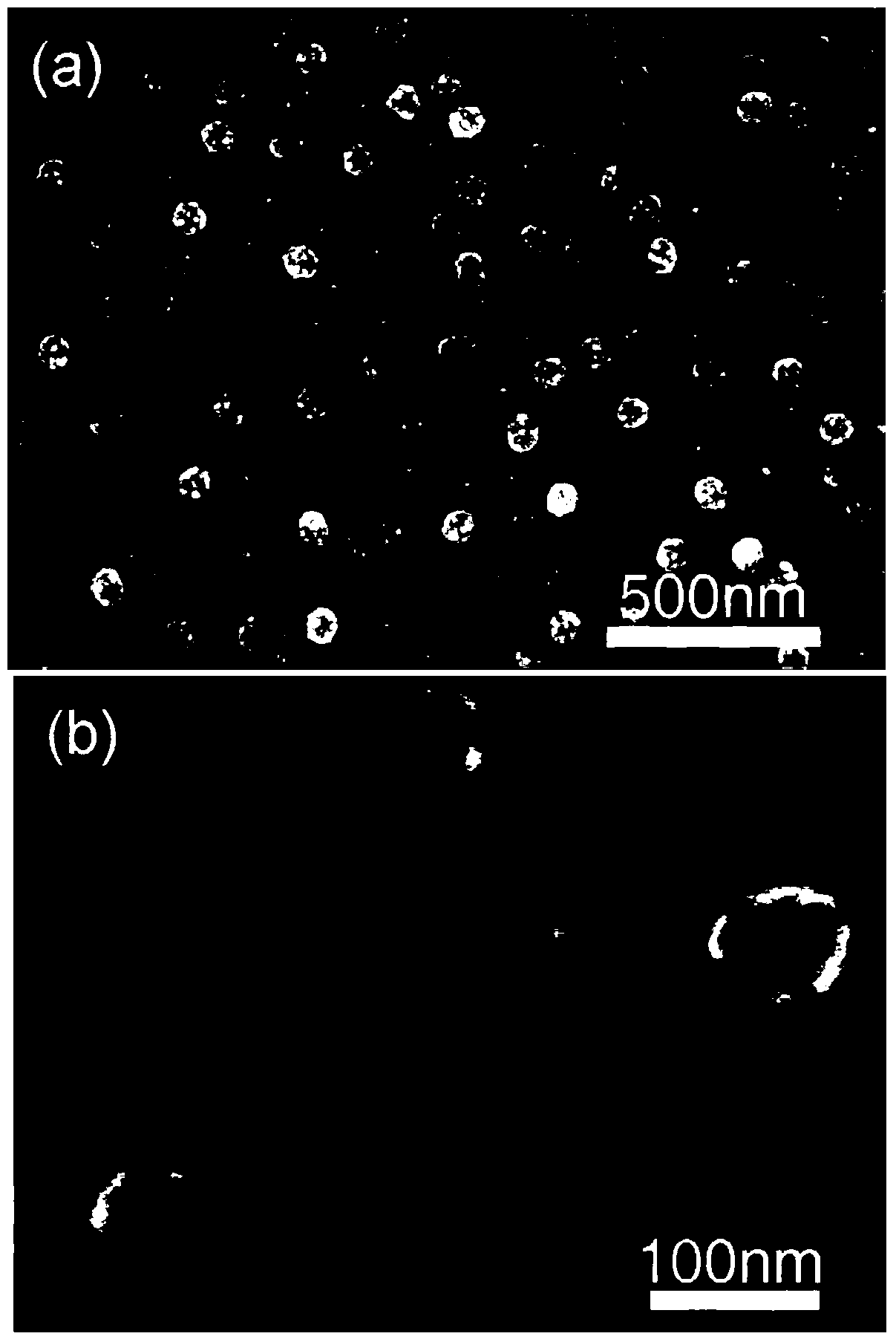 Gold nanoparticle-silver nano-semisphere array as well as preparation method and application thereof