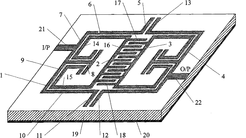 Plane compact type three-passband filter