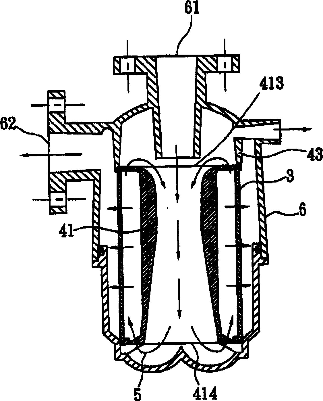 Cross-flow filter function possessed filter device and operation method