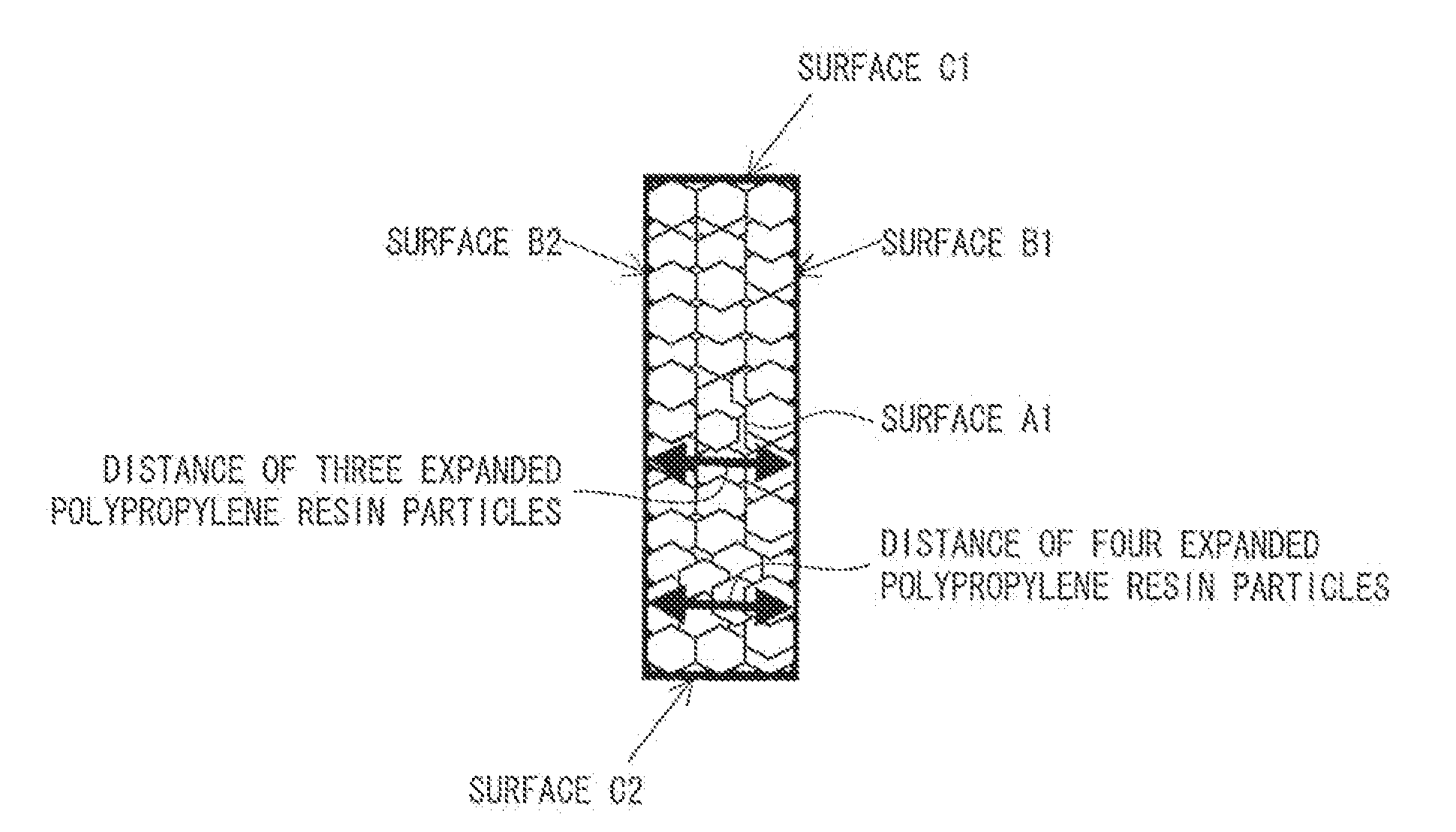 In-mold foam molded body comprising polypropylene resin foam particles and method for producing same