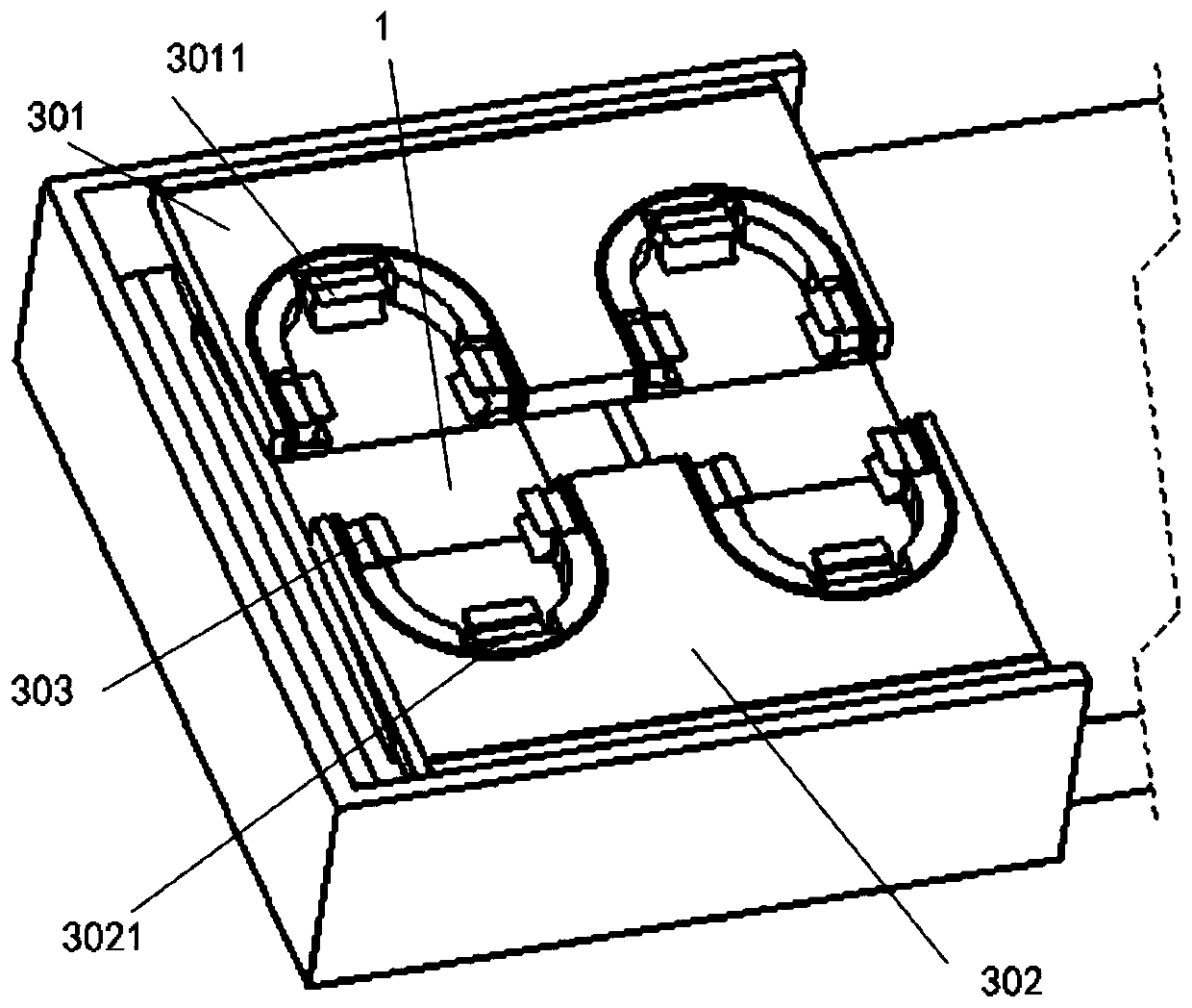 Shoe wearing and taking-off mechanism and automatic shoe wearing and taking-off device