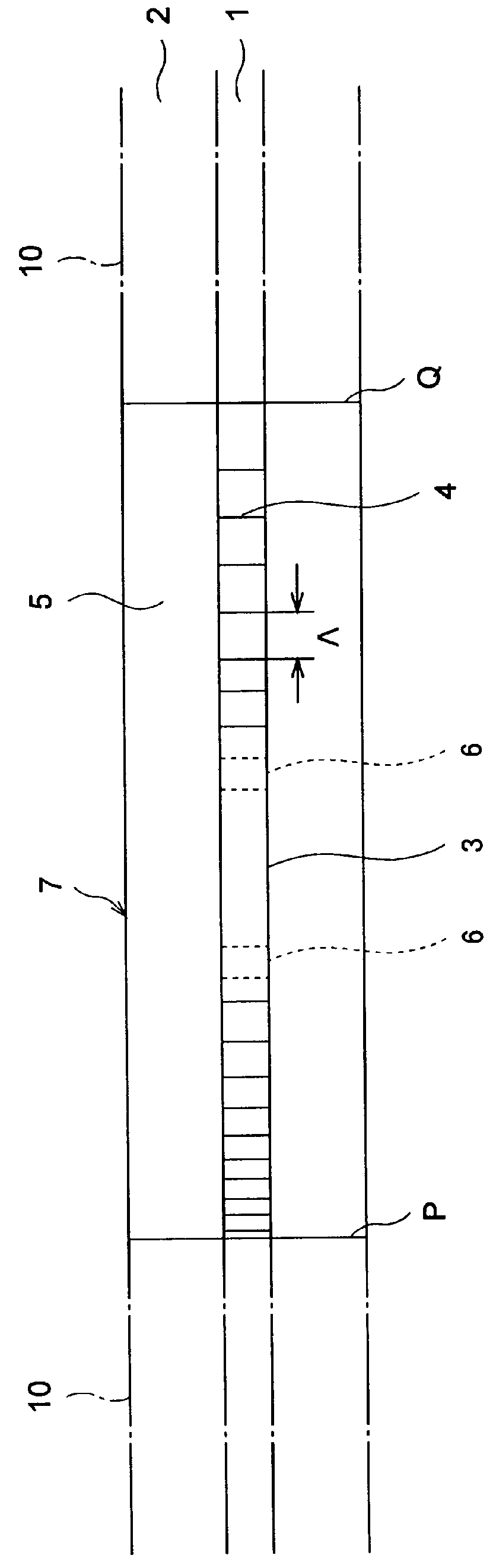 Diffraction grating type band-pass filter and method of making the same
