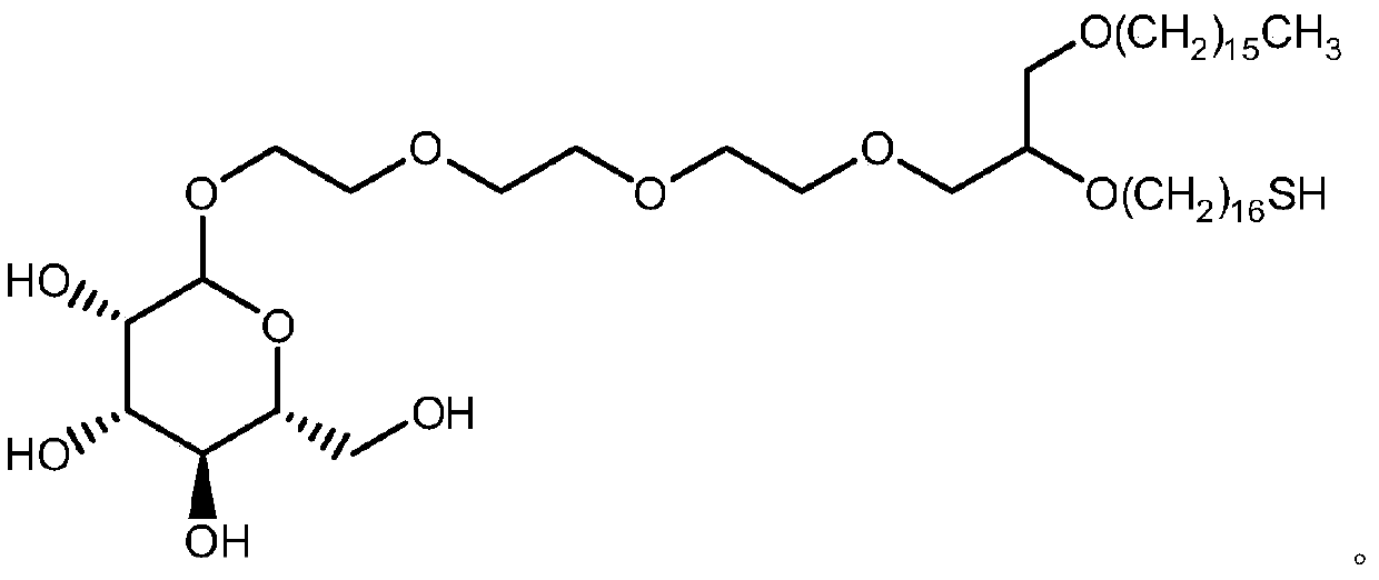 Synthesis method of mono-sulfhydryl bis-hexadecyl ether polyethylene glycol interchain oligosaccharide glycolipid