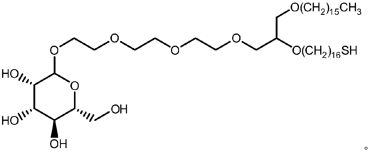 Synthesis method of mono-sulfhydryl bis-hexadecyl ether polyethylene glycol interchain oligosaccharide glycolipid
