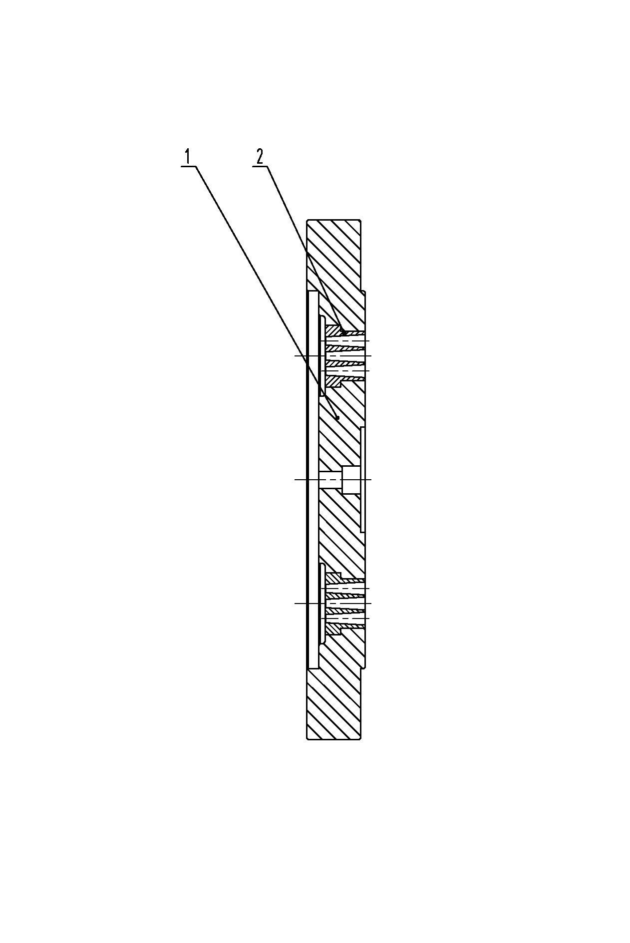 Discharging template of bulking machine
