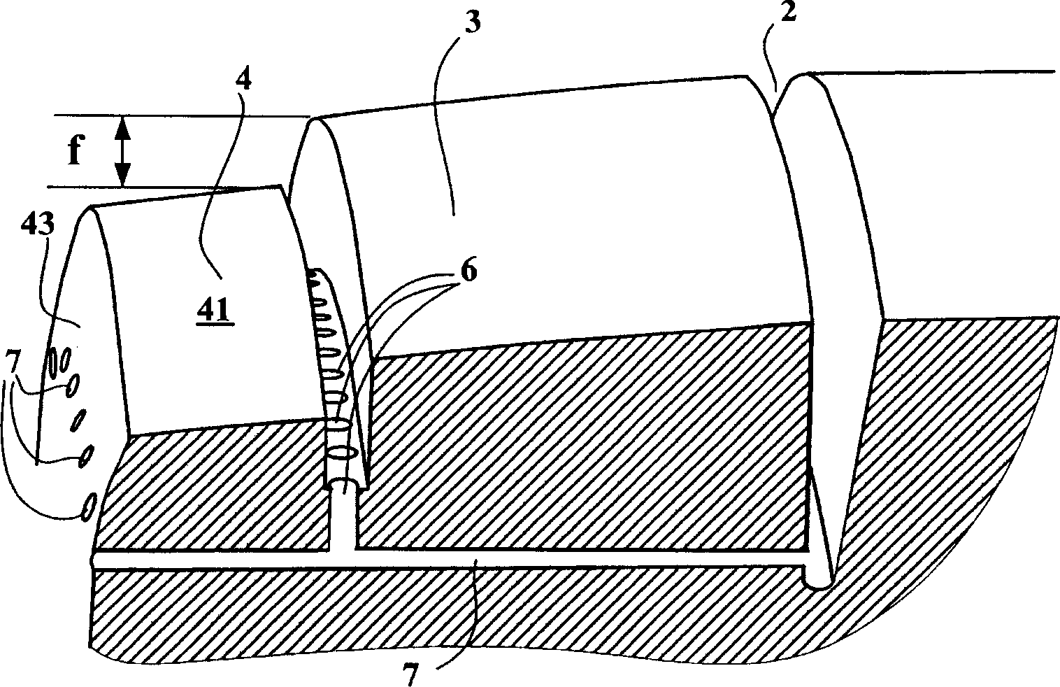 Protective element for a tread