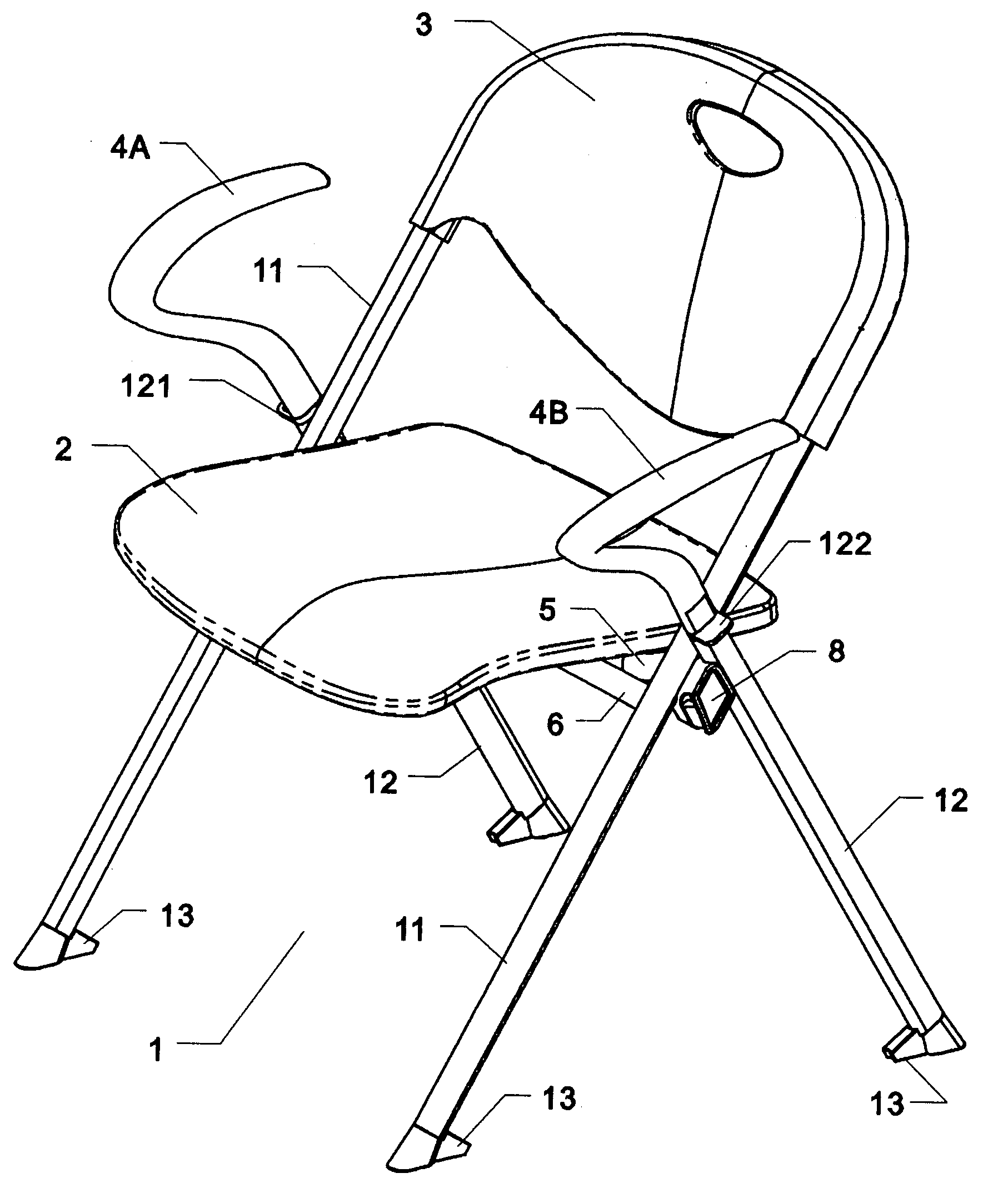 Structure of chair capable of being stacked vertically and horizontally