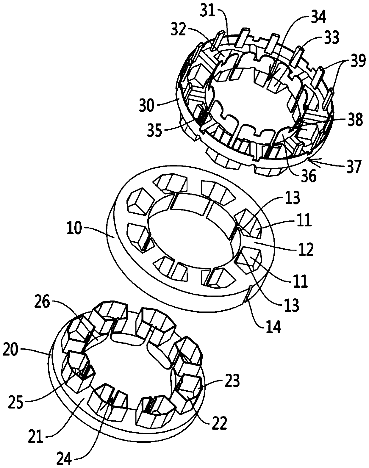 Internally-wound stator for preventing high-voltage electric leakage