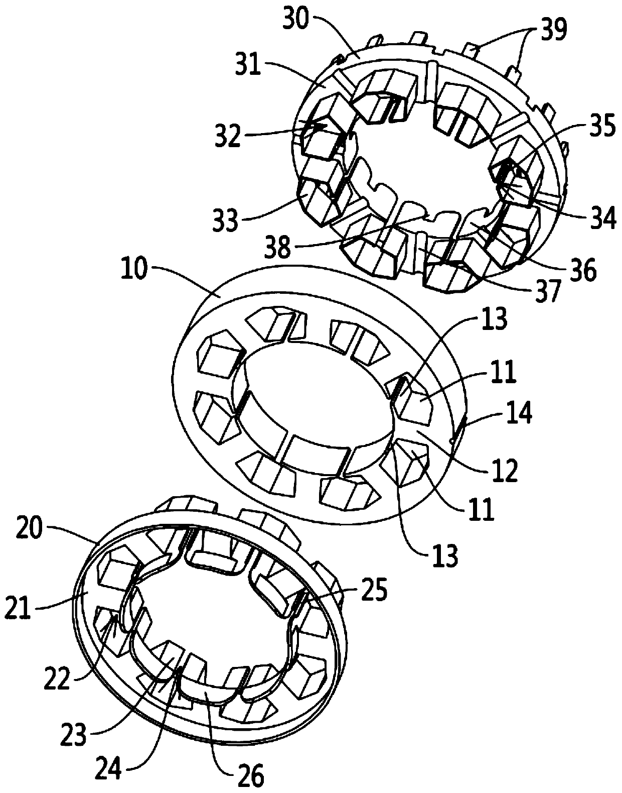 Internally-wound stator for preventing high-voltage electric leakage