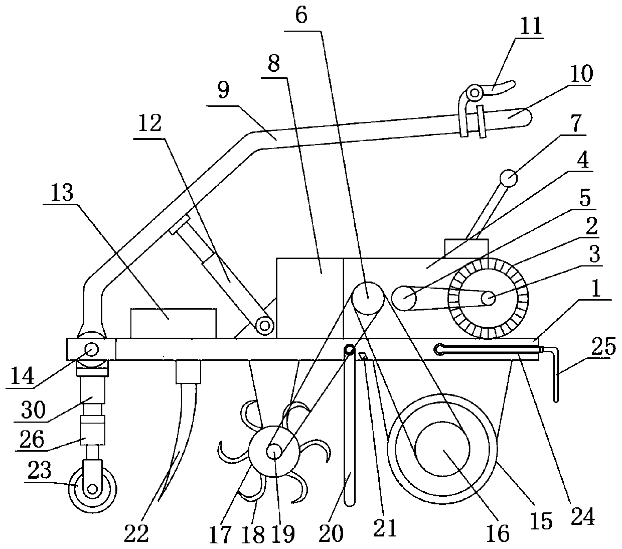 Ploughing machine for planting fruit trees