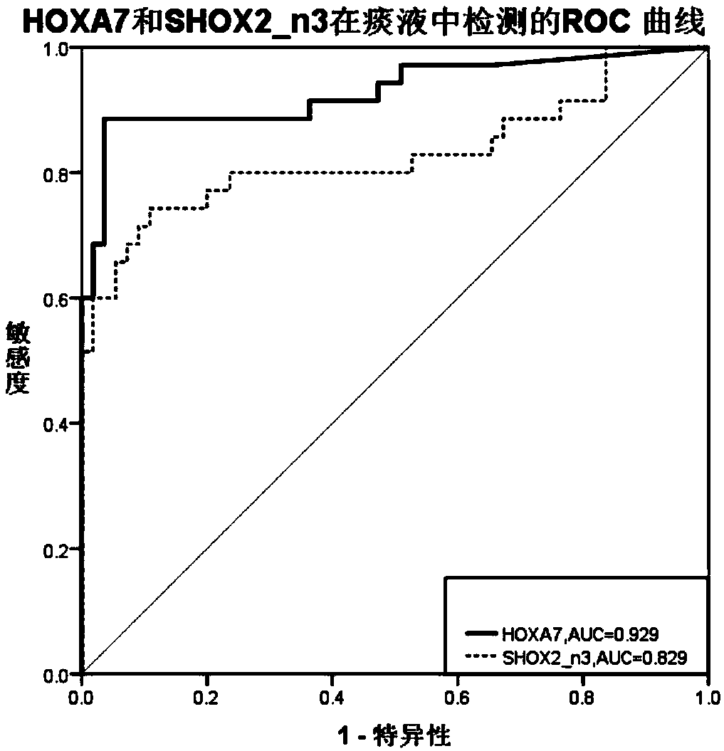 Application of HOXA7 methylation detection reagent to preparation of lung cancer diagnosis reagent