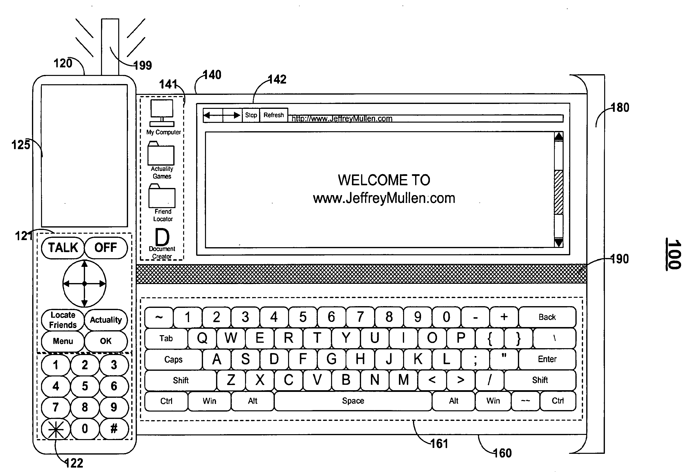 Wireless devices with flexible monitors and keyboards