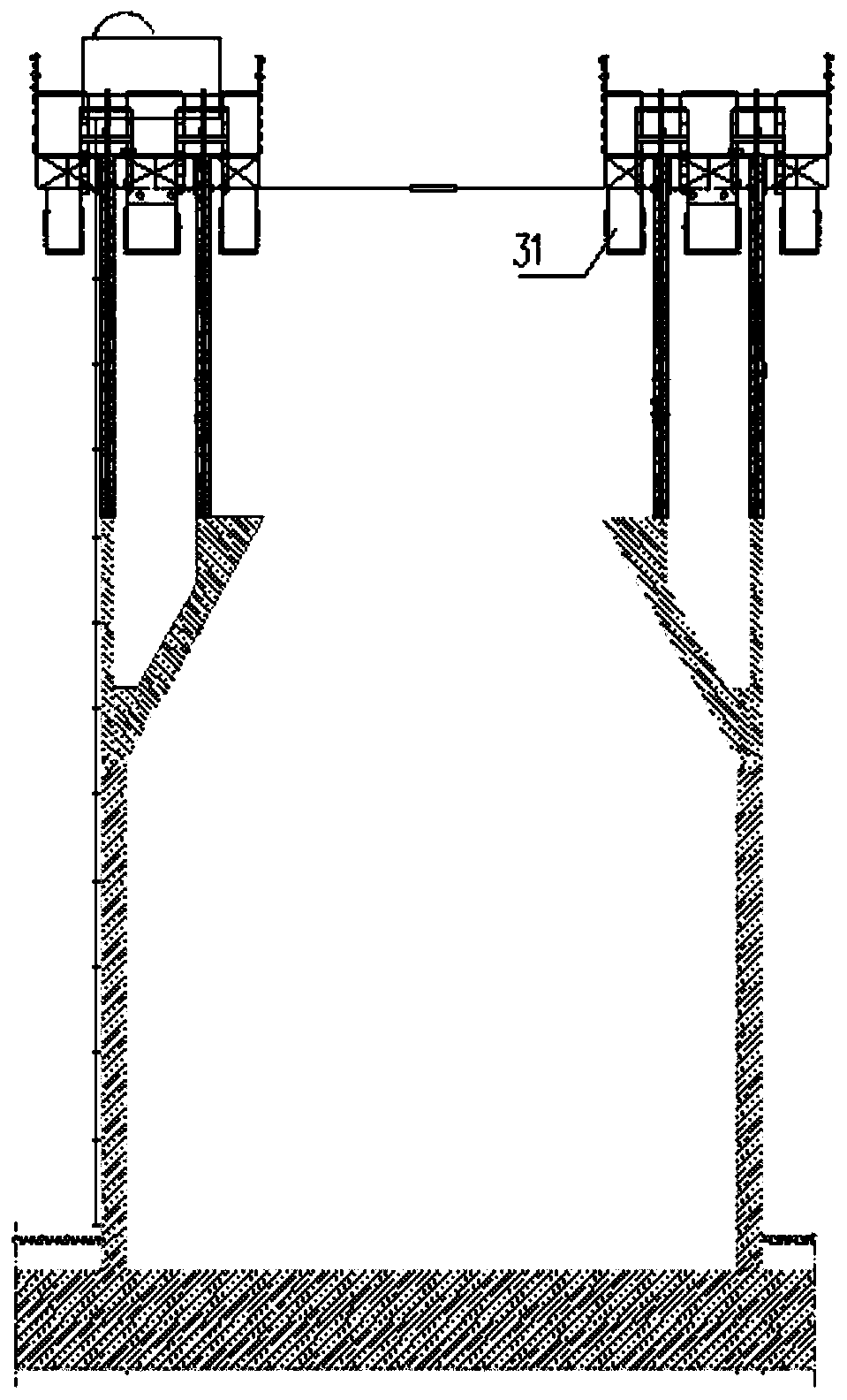 Double-cylinder-wall concrete silo slip form construction operation platform and construction method