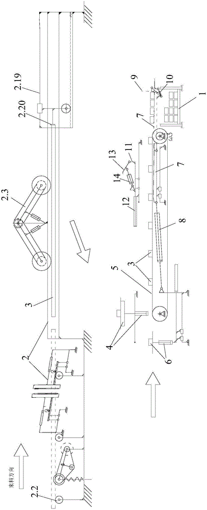 Conveying device for sectional bars