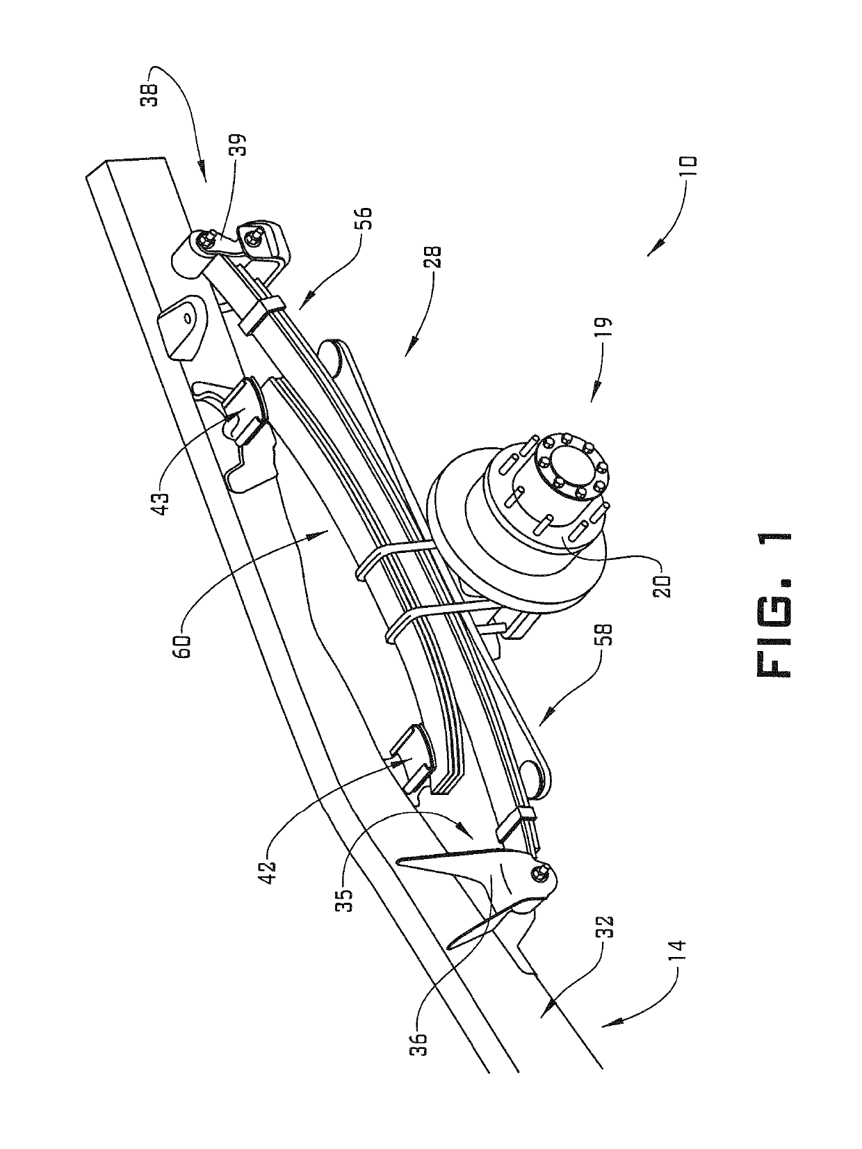 Reinforcement plate for an auxiliary state leaf pack of a leaf spring system