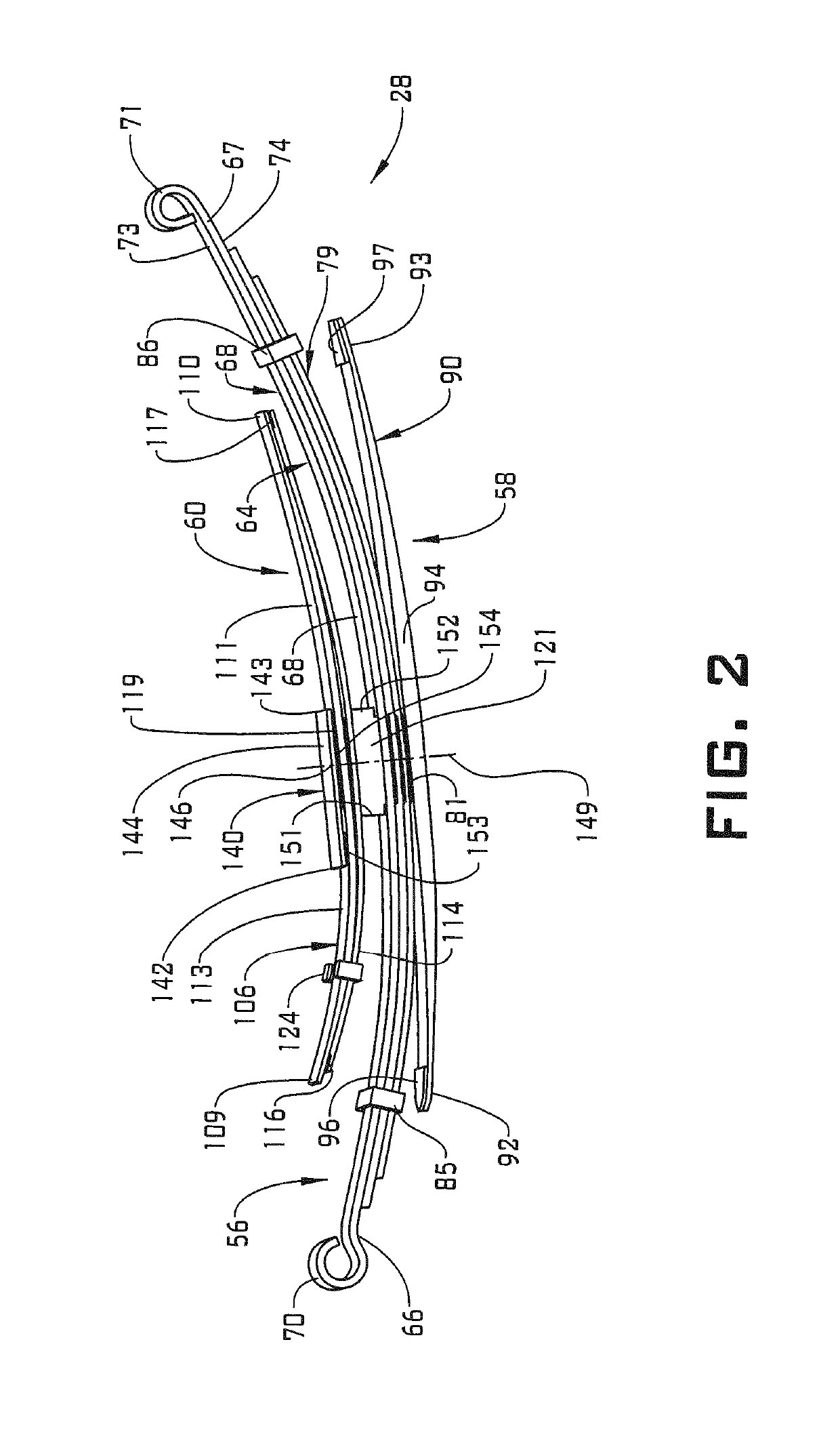 Reinforcement plate for an auxiliary state leaf pack of a leaf spring system