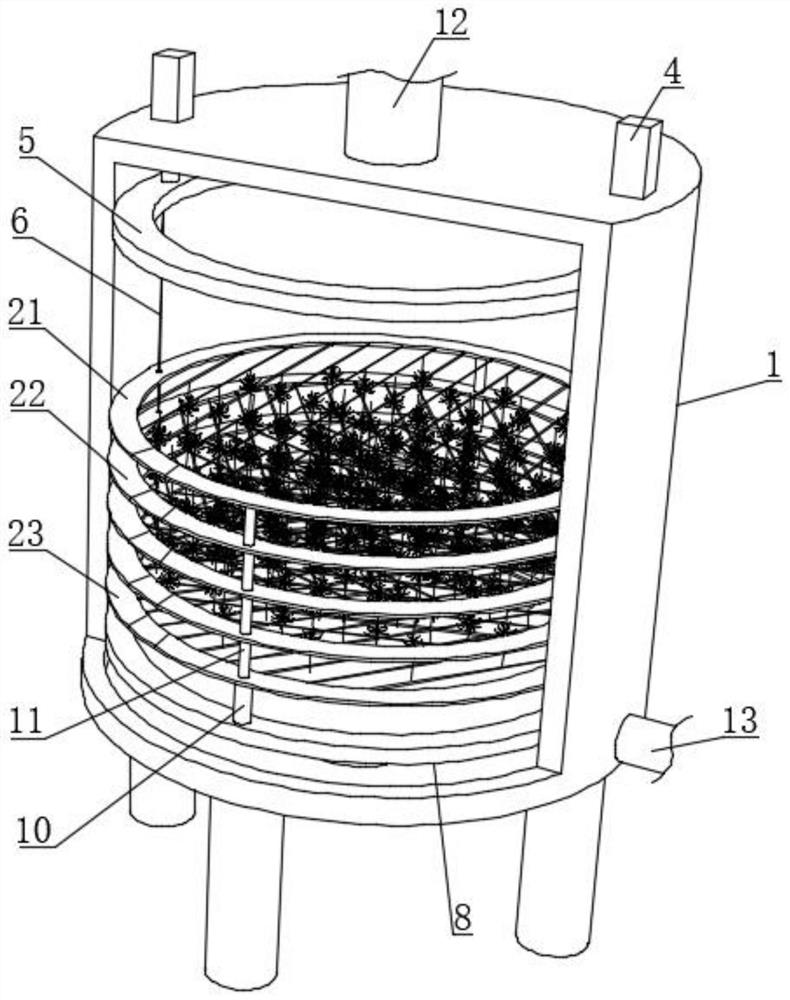 Controllable laminated aquaculture water treatment device