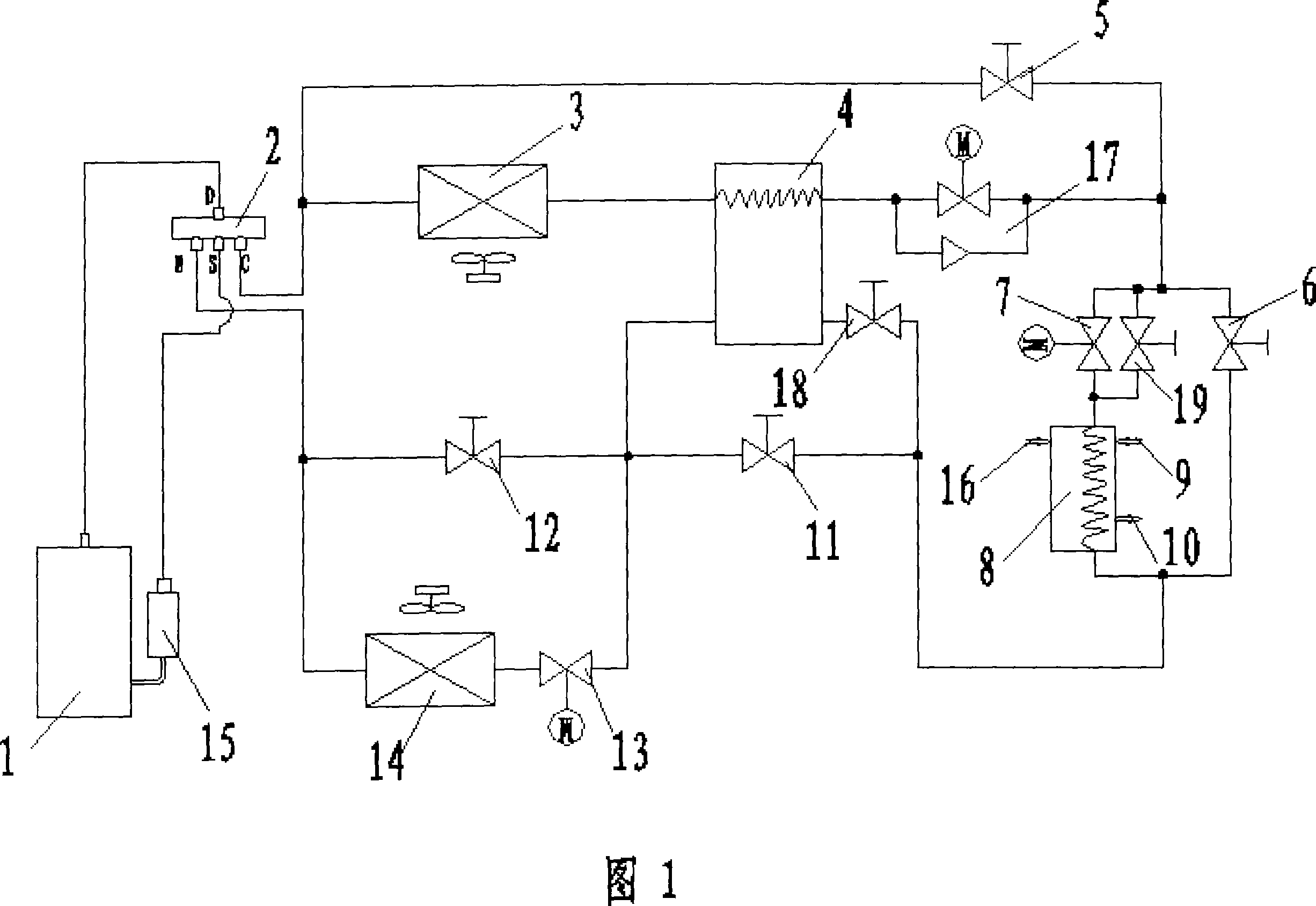 Water heating system of multifunctional ice accumulation air conditioner and its control method