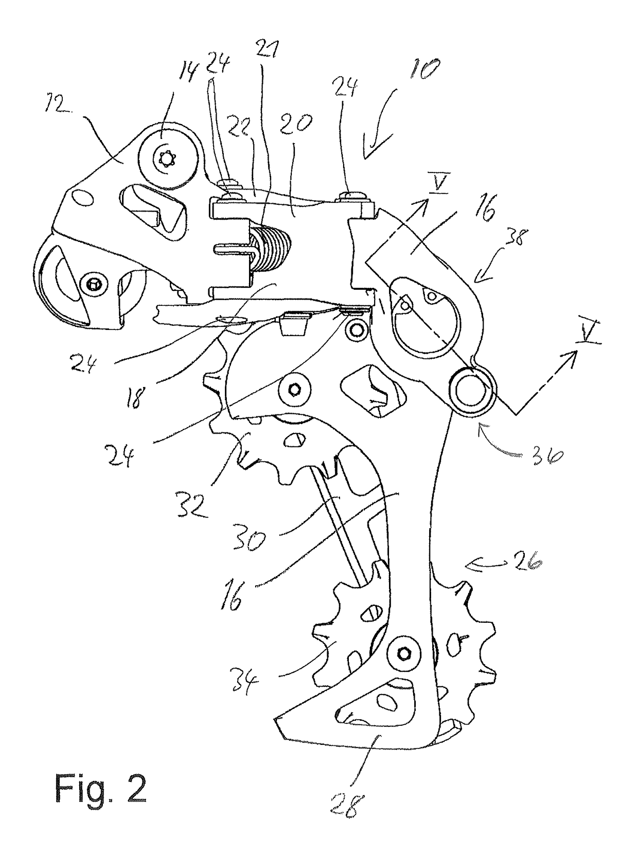 Bicycle rear derailleur with a damper assembly