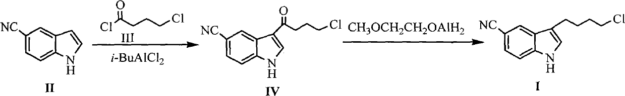 Preparation method for 3-(4- chlorobutyl)-1H-5-cyanoindole as a vilazodone intermediate