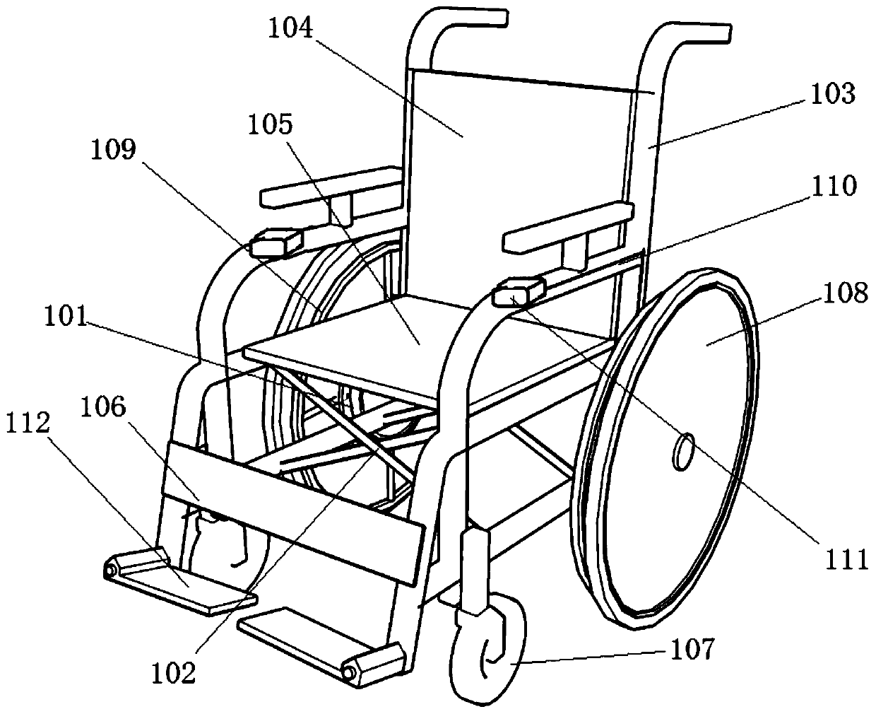 A three-speed variable-speed manual wheelchair