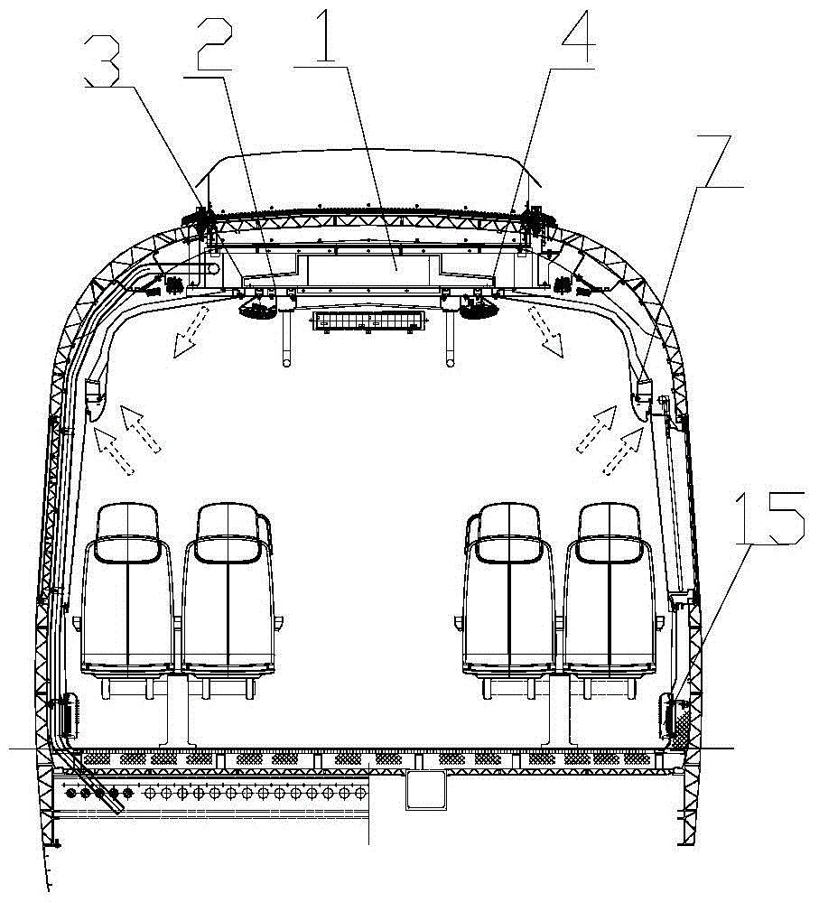 Vehicle air conditioning unit air duct system