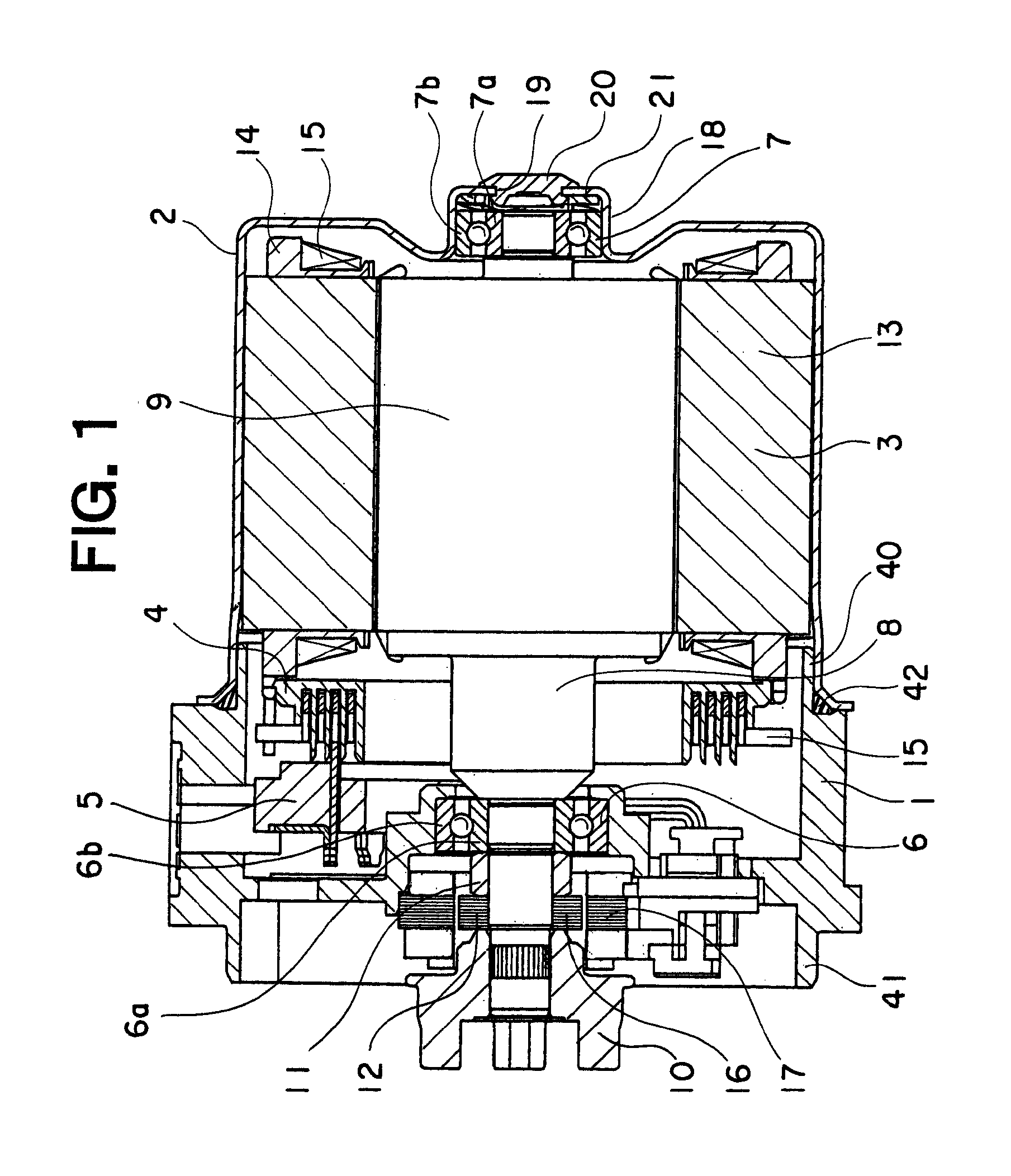 Motor for an electric power steering apparatus