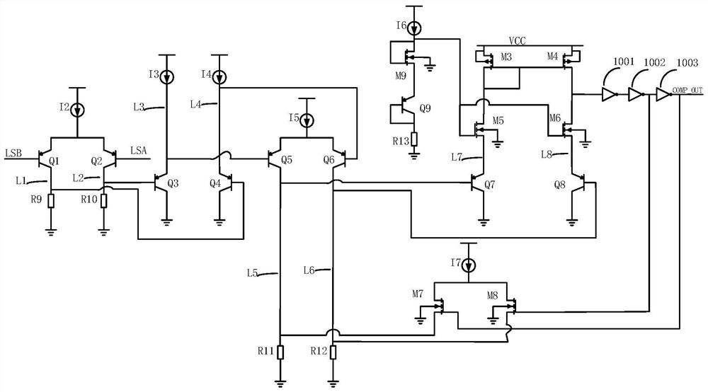 Comparator circuit and RS485 receiver circuit