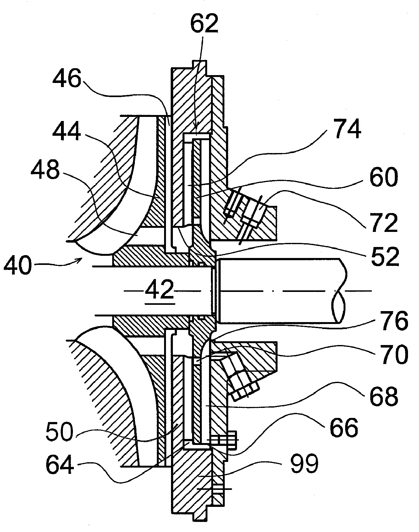 Gas separation apparatus, a front wall and a separation rotor thereof