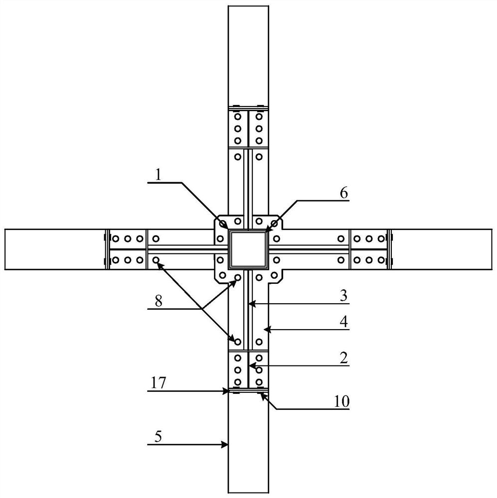 Fabricated beam-column connecting joint based on corrugated plate lateral-resistant special-shaped column