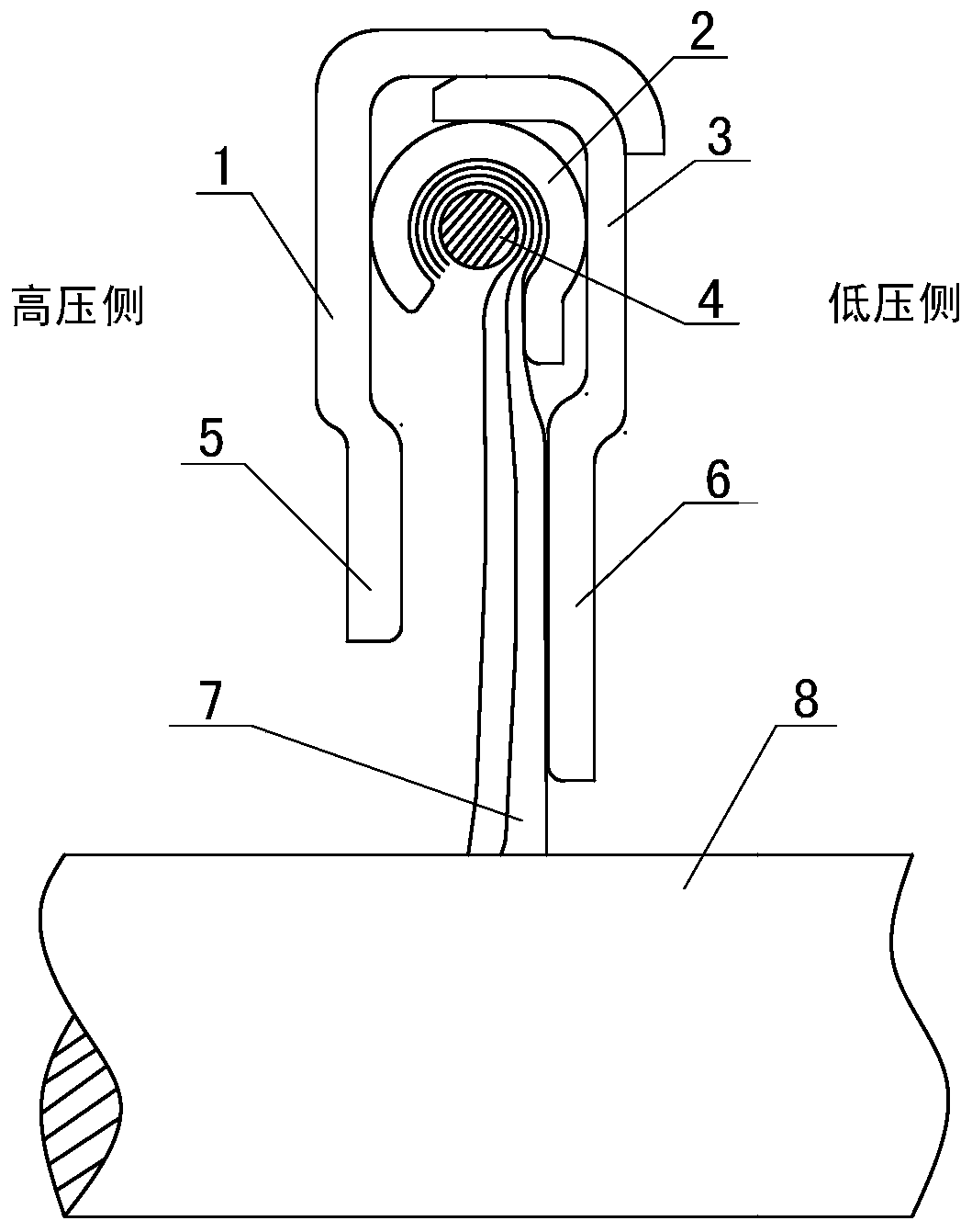 A new single-sided core-wound clamping brush seal structure