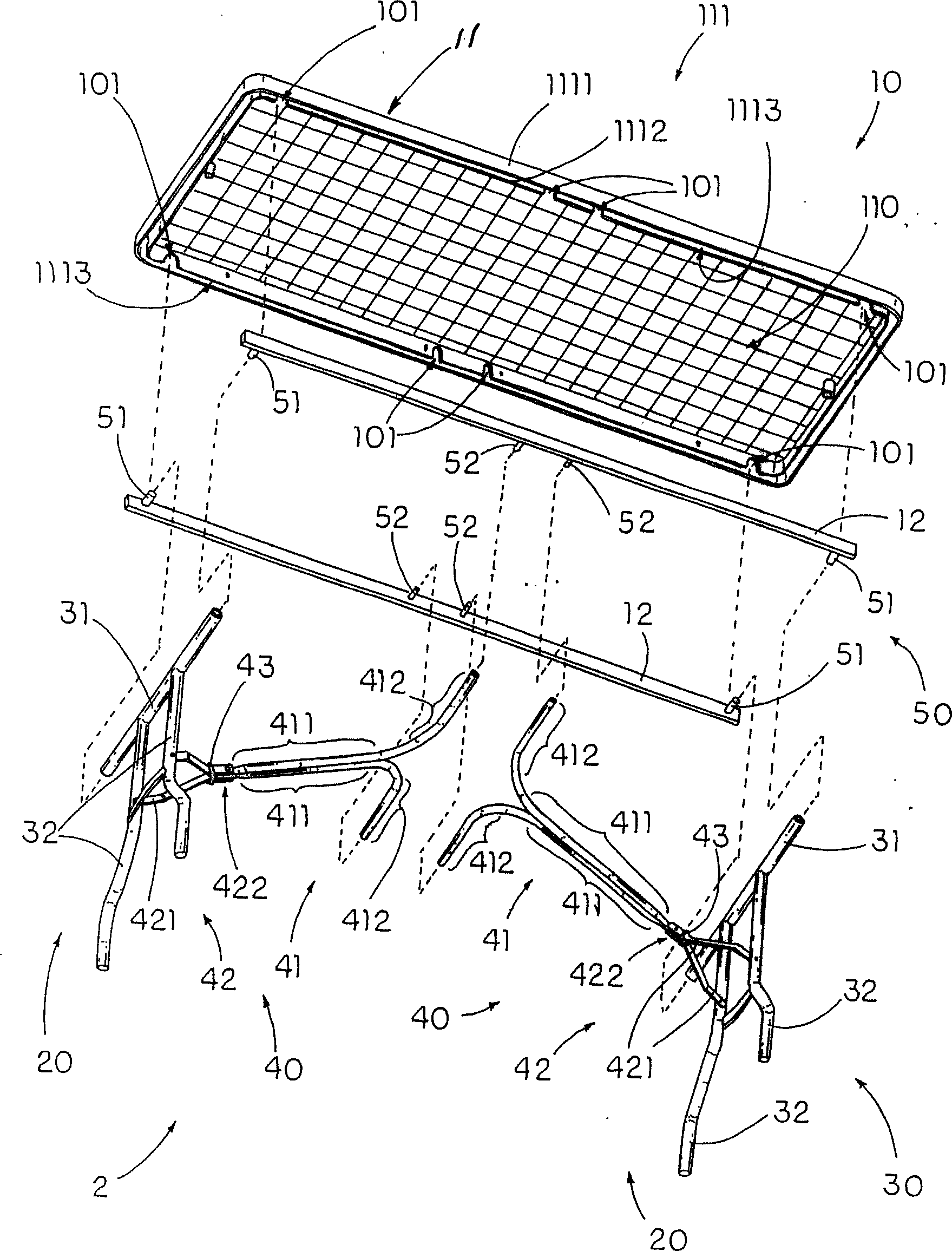 Dining table and foldable legs thereof