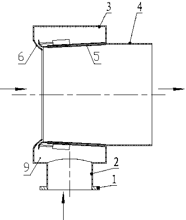 Engine tail gas diluting and cooling device based on Bernoulli law and debugging method and adjusting method