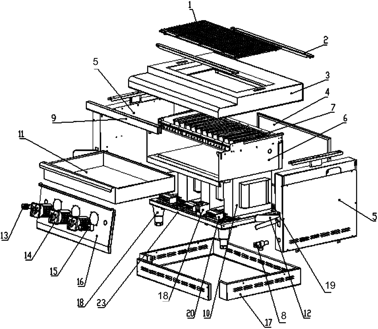 Lifting smokeless oven