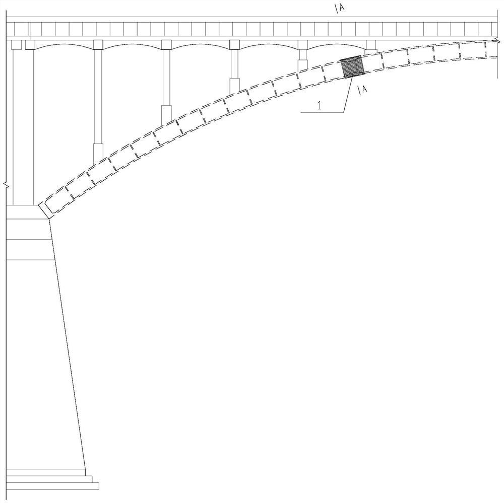 Box-type arch bridge splicing section and arch springing section reinforcing method