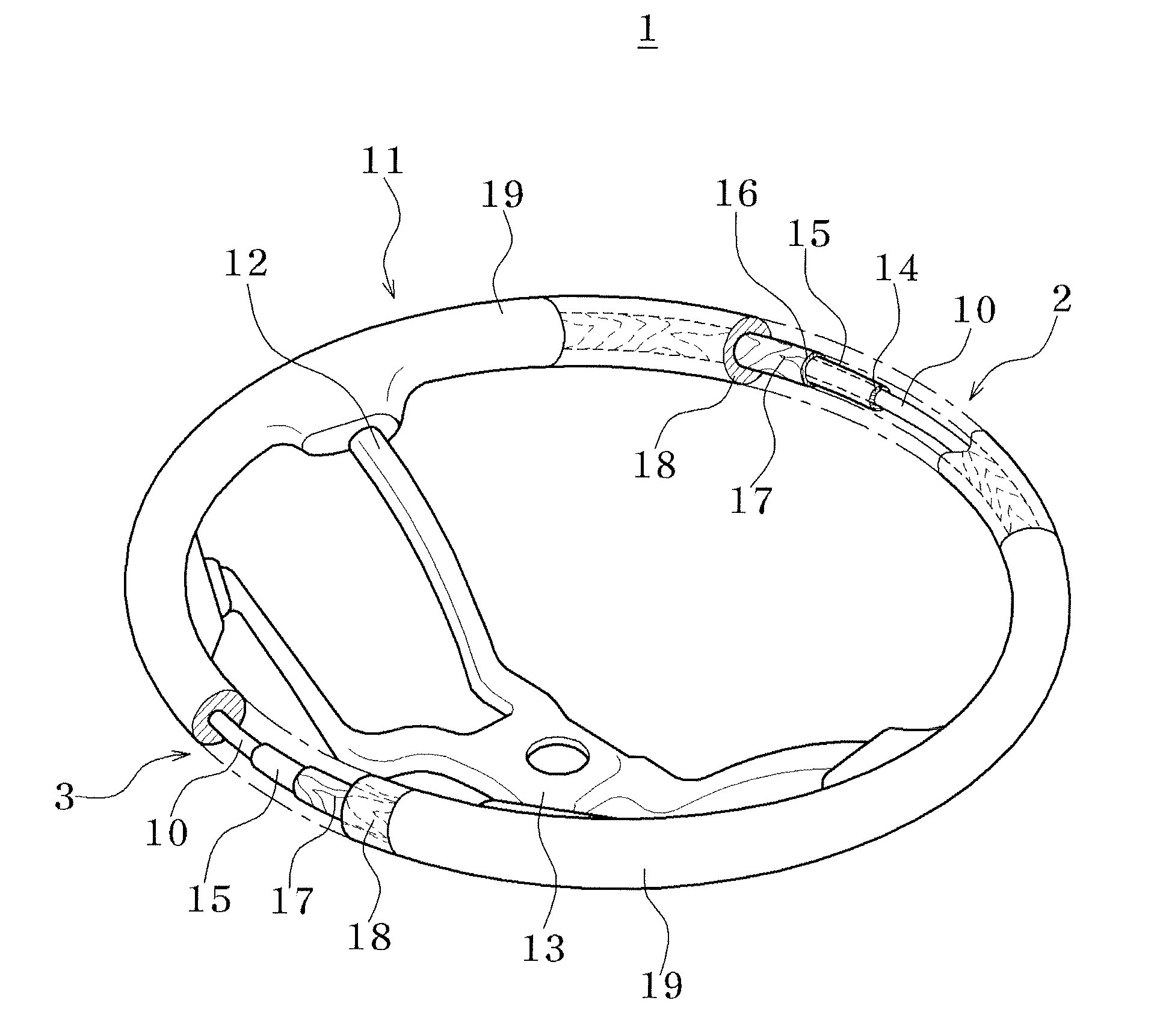 Steering wheel for automobile and method of fabricating the same