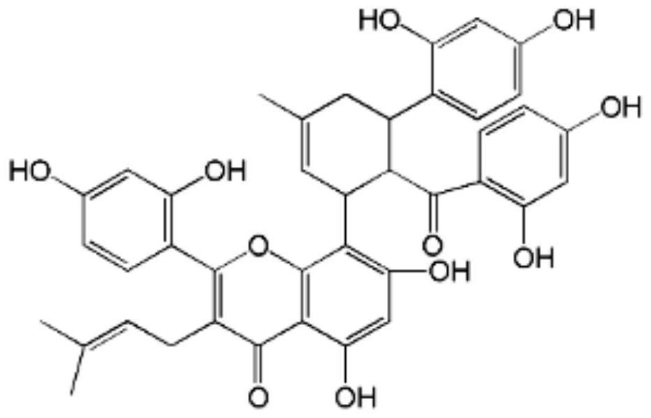 Application of mulberone H in preparation of anti-Alzheimer's disease medicine