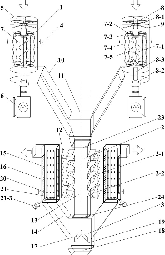 A vertical multi-stage dual-drive coupling electrostatic precipitator