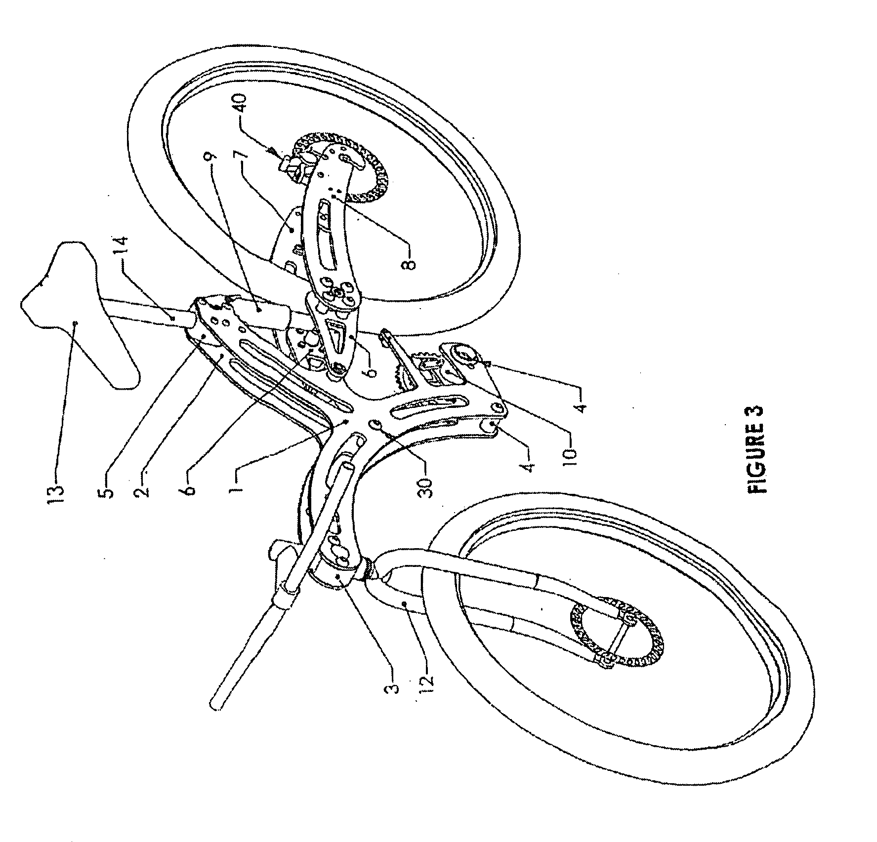 Folding Bicycle Constructed from Plate Frame Elements
