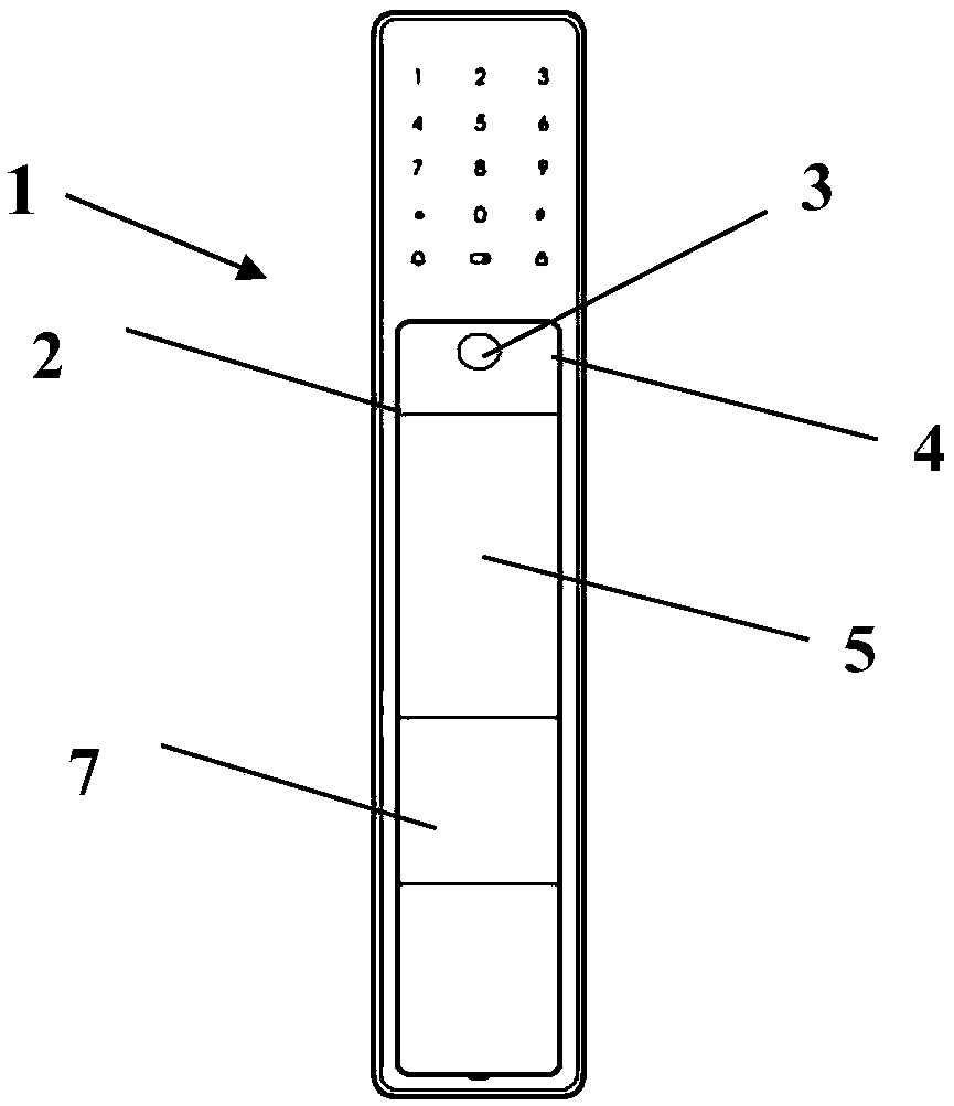 Door handle and intelligent door lock with same