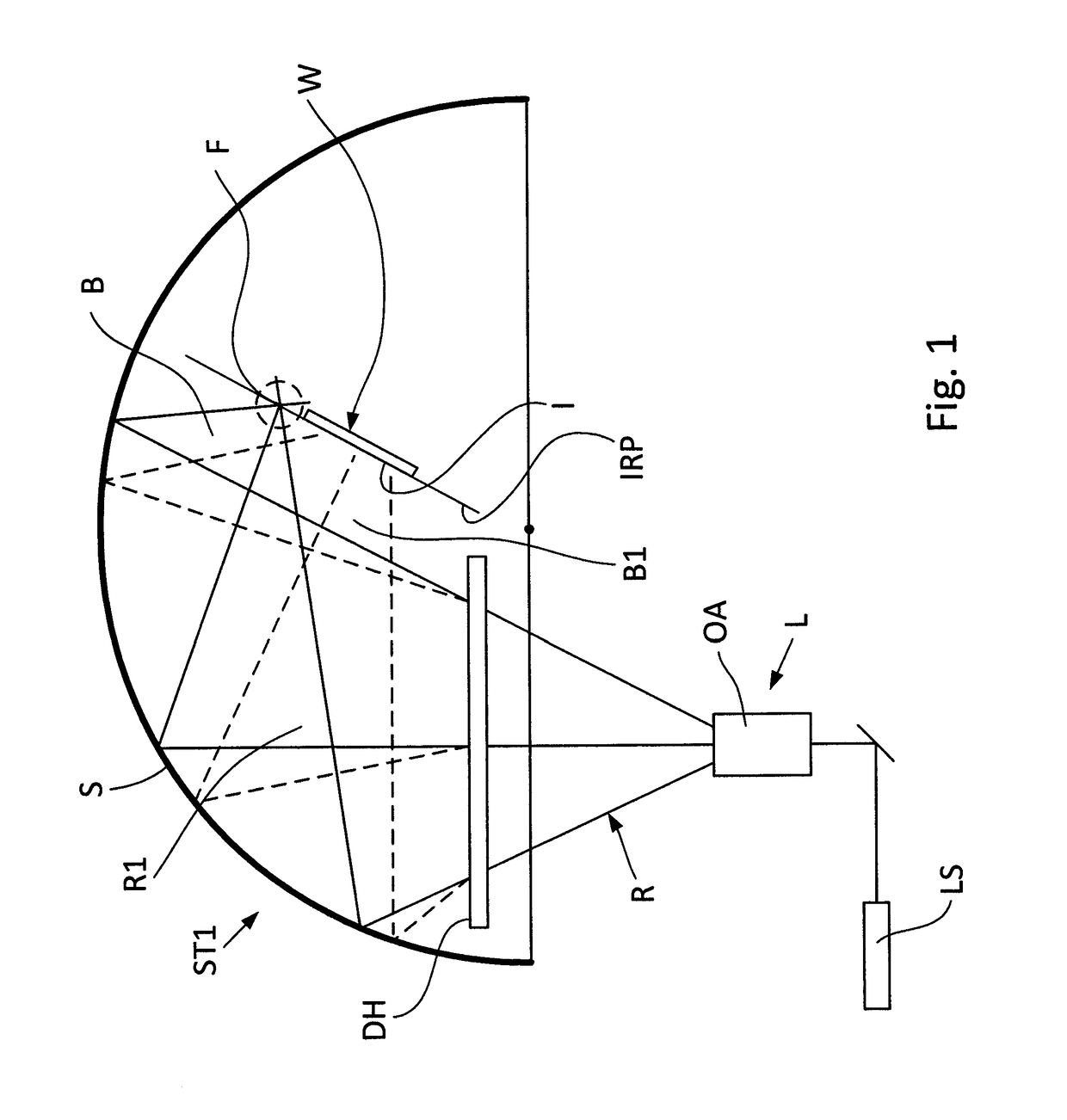 System and method for generating a lithographic image with the use of a reflective concave curvilinear surface and a digital hologram in a diverging beam