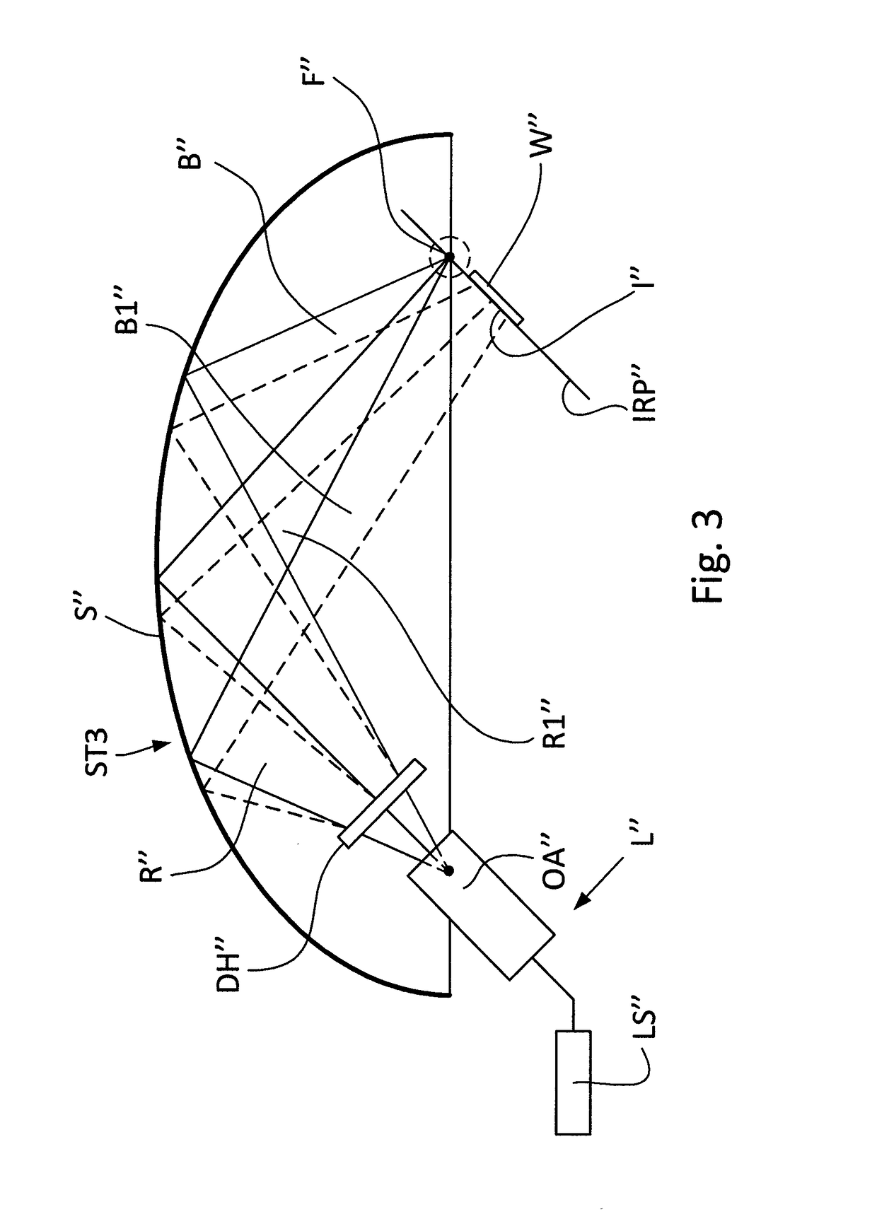 System and method for generating a lithographic image with the use of a reflective concave curvilinear surface and a digital hologram in a diverging beam